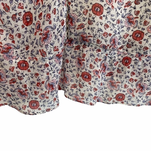 LoveShackFancy Nellie Floral Silk Blouse Top S - Picture 9 of 12